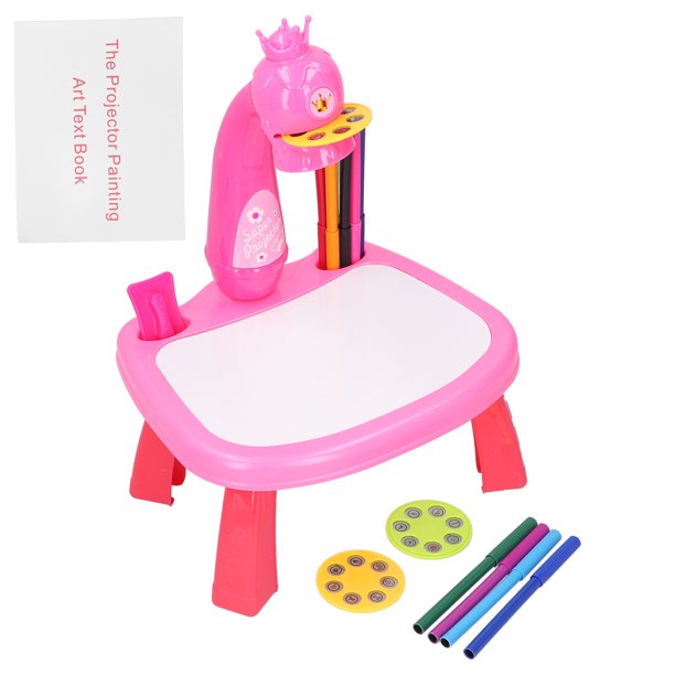 Mesa de proyector de dibujo para niños, proyector de rastreo y dibujo,  diseño de bolso de juguete, tablero de dibujo de proyección inteligente