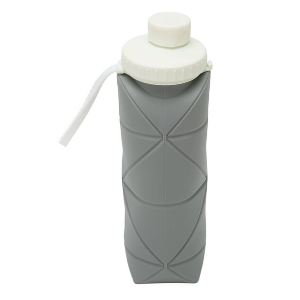 Mefold Botella de agua plegable de 18.6 fl oz, botella de agua de viaje de  silicona plegable de 18.6 fl oz con popote y correa a prueba de fugas