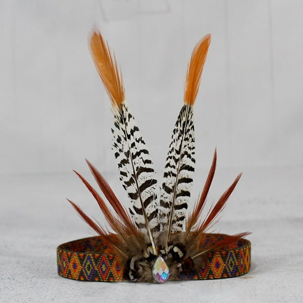 Tocado indio brasileño, corona de plumas indias, tocado de plumas, diadema,  accesorios indios