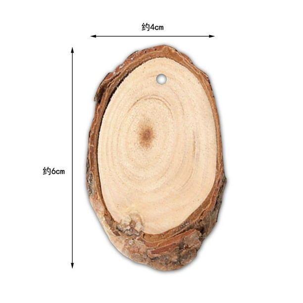 Rodajas de madera natural, ovaladas