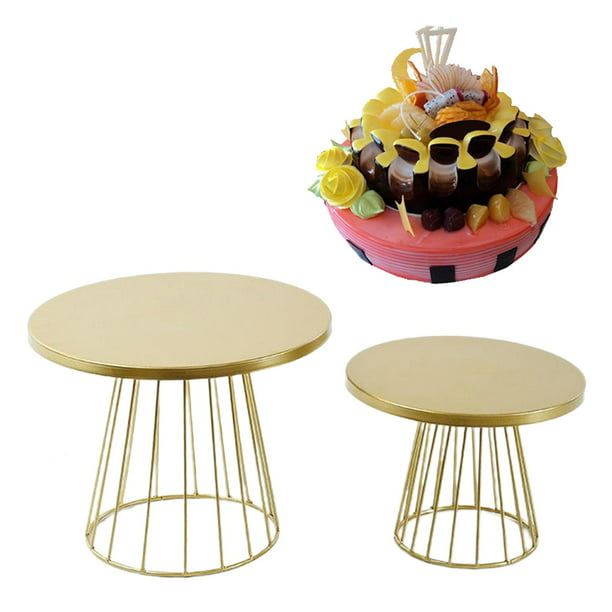 Juego de 8 piezas de soporte para tartas de cristal dorado con placa de  espejo, mesa de exhibición de pedestal para pasteles, plato de postre,  bandeja