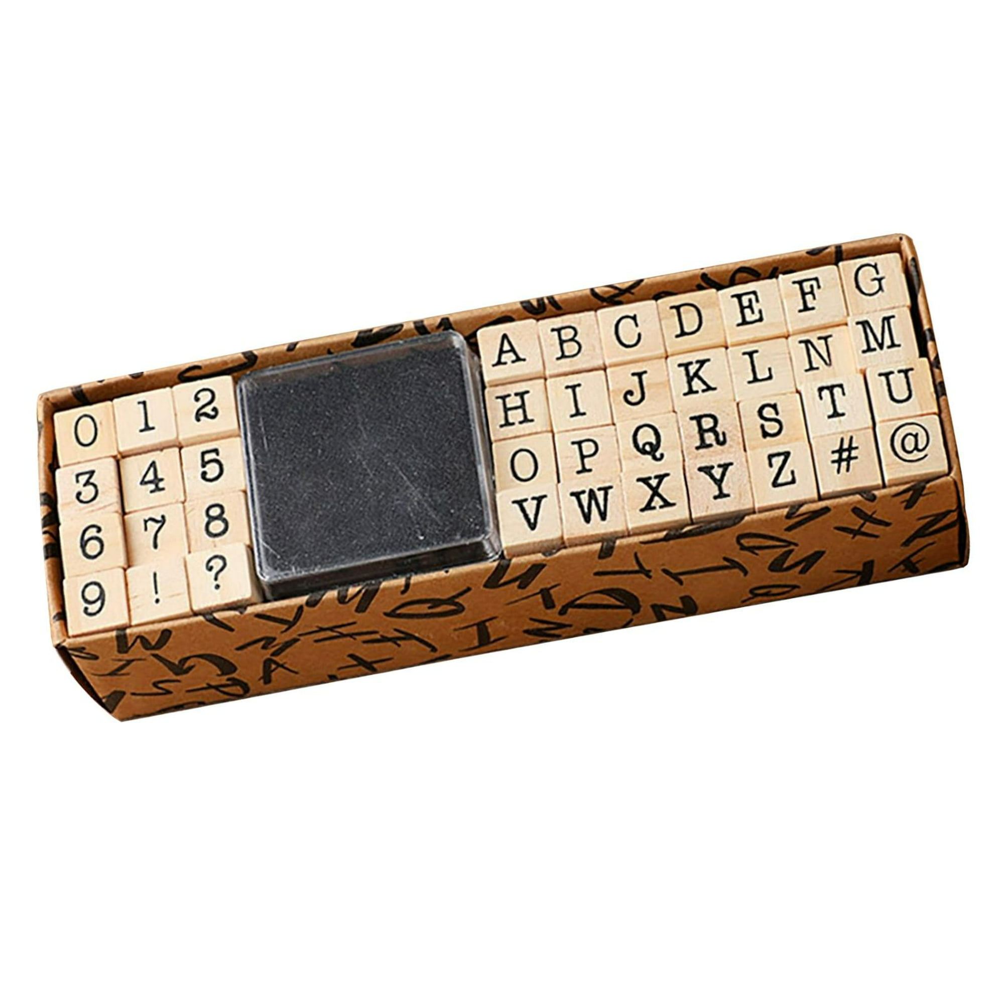 40 Uds. Sellos de goma de letras s, números y símbolos de letras Mini sellos  para manualidades de ar Gloria Sello de letras de madera