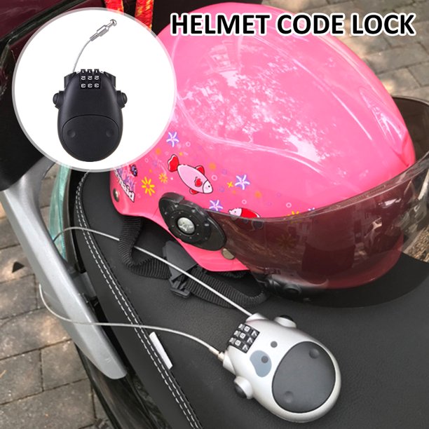 Candado y cable para casco de motocicleta, cerradura de bicicleta  resistente antirrobo, combinación de 3 dígitos, cable retráctil de  seguridad