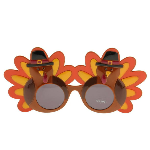 2 piezas de Día de Acción de Gracias y gafas con forma de pavo y gafas de  carnaval, fiesta de carnaval, disfraz de festival, sombrero y gafas de  felpa