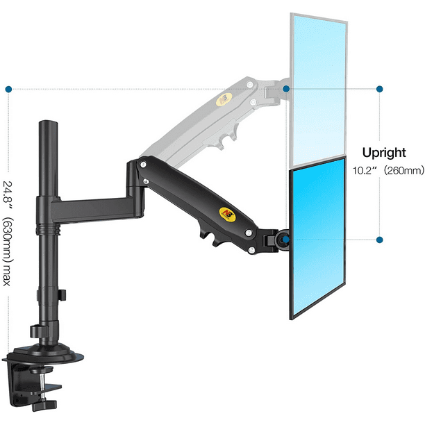 VIVO Monitor de doble brazo + soporte para laptop para  pantallas de 17 a 32 pulgadas y portátiles de 10 a 15.6 pulgadas/ajuste de  altura neumático, inclinación articulada completa, soporte VESA :  Electrónica
