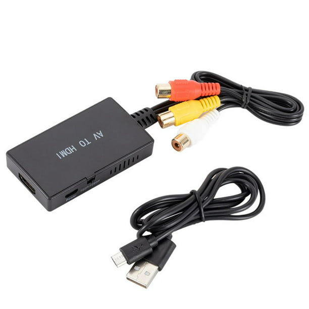 Convertidor RCA a HDMI, Adaptador compuesto AV a HDMI compatible con 1080P,  PAL / NTSC para proyector de monitor de TV, 2.8 x 1.6 x 0.5 pulgadas  Sunnimix convertidor av a hdmi