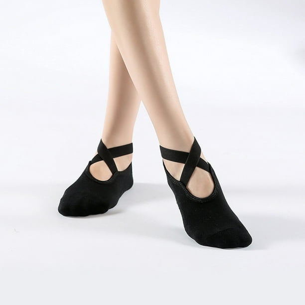 2 pares calcetines de yoga para mujer antideslizantes y correas vendaje calcetín de algodón ideal para pilates Pure Ballet Dance (negro) 8390613986948 | Walmart en