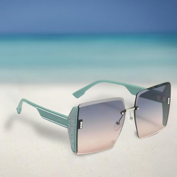 Gafas de sol sin montura de gran tamaño para mujer - Gafas cuadradas de  diseñador