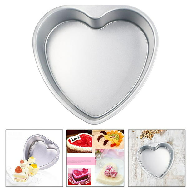 de aluminio en corazón para pasteles, recipiente antiadherente para hornear  para horno - 8 pulgadas Sunnimix moldes para pasteles en forma de corazón