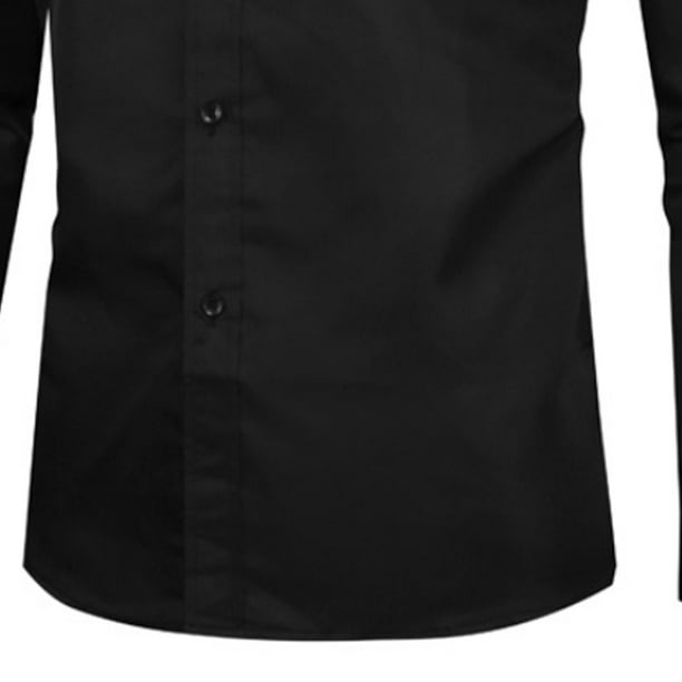  Camisetas de manga larga para hombre, ajuste seco, absorción de  humedad, color sólido, cómodas, Negro, S : Ropa, Zapatos y Joyería