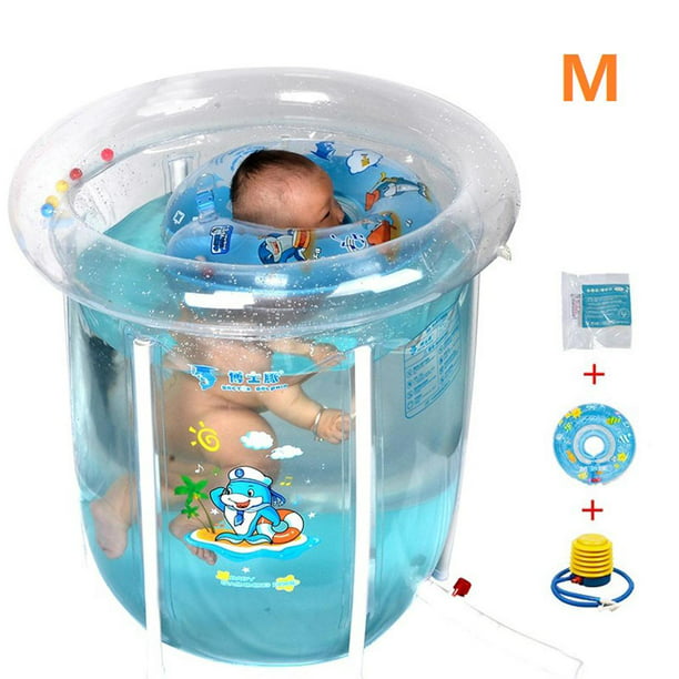 Bañera inflable para bebé con bomba de aire, asiento de bañera con cuerno  antideslizante para recién nacidos a niños pequeños, lavabo de ducha