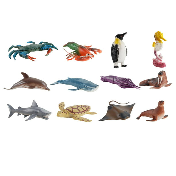 Figuras de animales marinos, juguete de baño, educación preescolar, juegos  realistas de aprendizaje para , colección de favores , colecc CUTICAT  Figura Animales Marinos