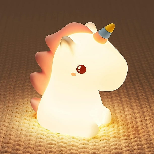 3D Unicornio Luz De Noche Para Cuartos Dormitorio Niños NiñAs Lampara LED  Mesa