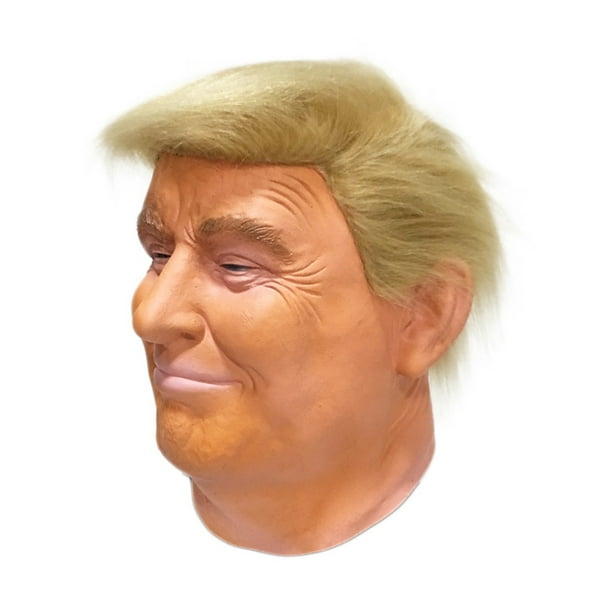 Máscara realista de celebridad de Halloween, máscara de Donald Trump,  máscara de candidato presidencial, máscara de cabeza completa de látex,  tocado para adultos