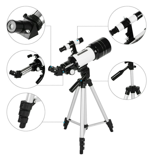 Telescopio astronómico para niños, telescopio profesional de paisaje  astronómico 90X con trípode, 2 oculares de aumento, lente de barlow 1.5x