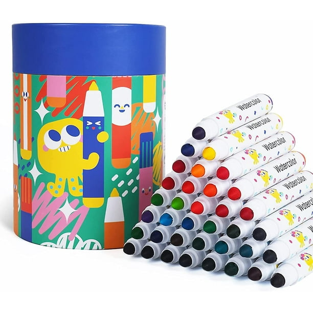 Juego de rotuladores lavables de 36 colores para niños
