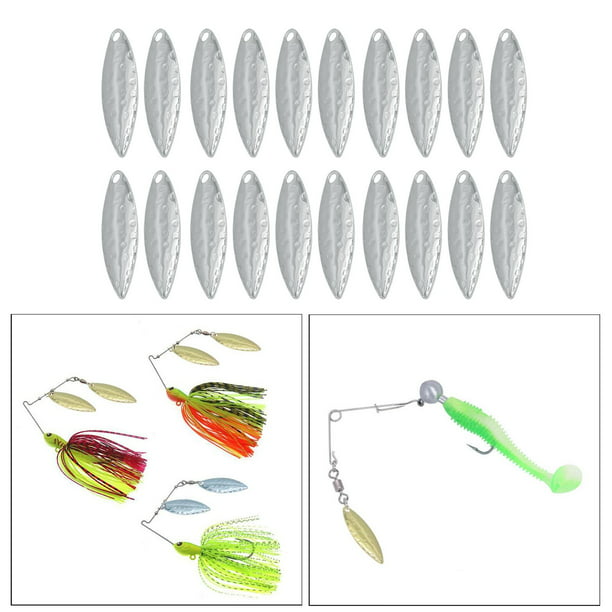 Paquete de 20 cuchillas giratorias de pesca de Metal, cuchara DIY para  señuelos duros, accesorios para Sharpla cuchillas de spinner de pesca