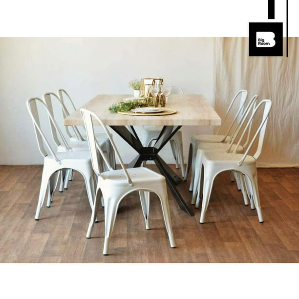 Juego de 2 sillas de comedor o cocina DALLAS estructura madera color b