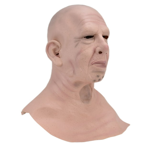 Máscara realista de cabeza calva para hombre, máscara de látex para rostro  humano, accesorios divertidos y aterradores para disfraz de Halloween
