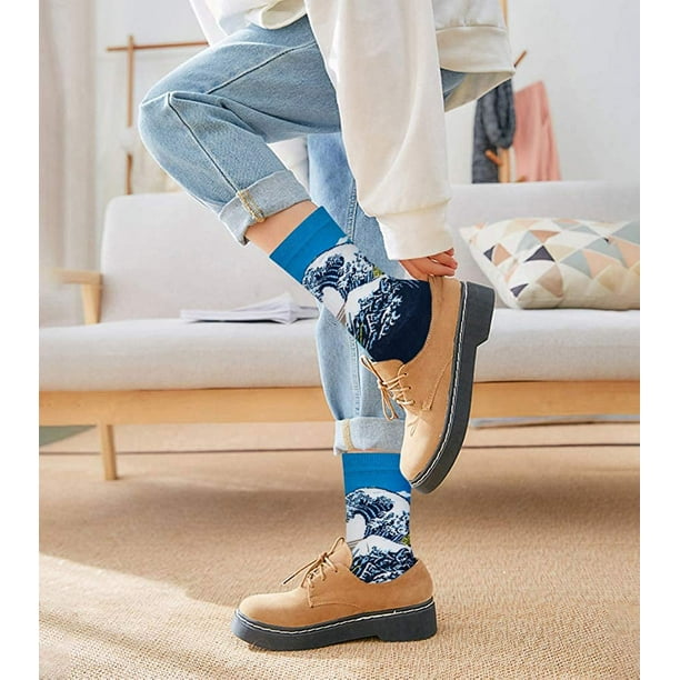 Blue Q – Calcetines largos para mujer con estampados divertidos