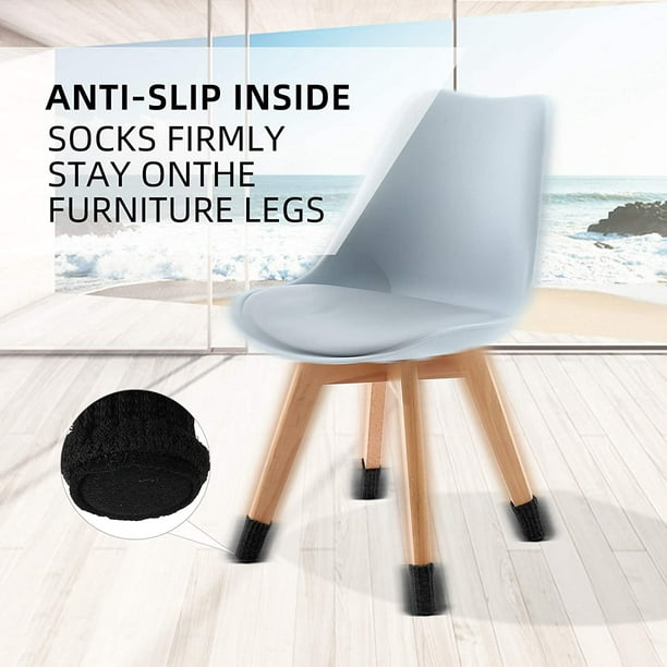 Calcetines para patas de sillas, 24 protectores de suelo para patas de  sillas con cojines antideslizantes para muebles, calcetines para muebles de  café altamente elásticos con una base gruesa Adepaton XM098-1