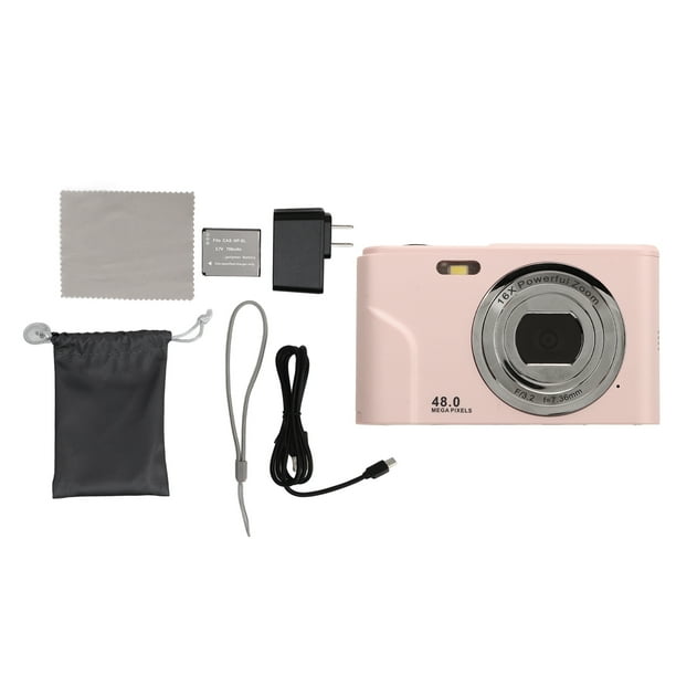 Cámara digital portátil, cámara digital 48MP 16X Mini cámara de bolsillo  compacta Cámaras pequeñas diseñadas para profesionales Jadeshay A
