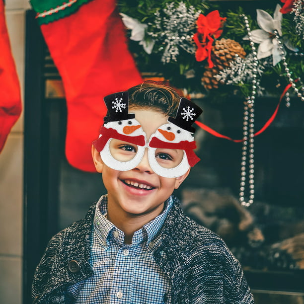 Moyic Marco de gafas de árbol de Navidad de Papá Noel, 12 unidades, gafas  de Feliz Navidad, regalo para niños, gafas de muñeco de nieve de Papá Kits  de decoración para fiestas