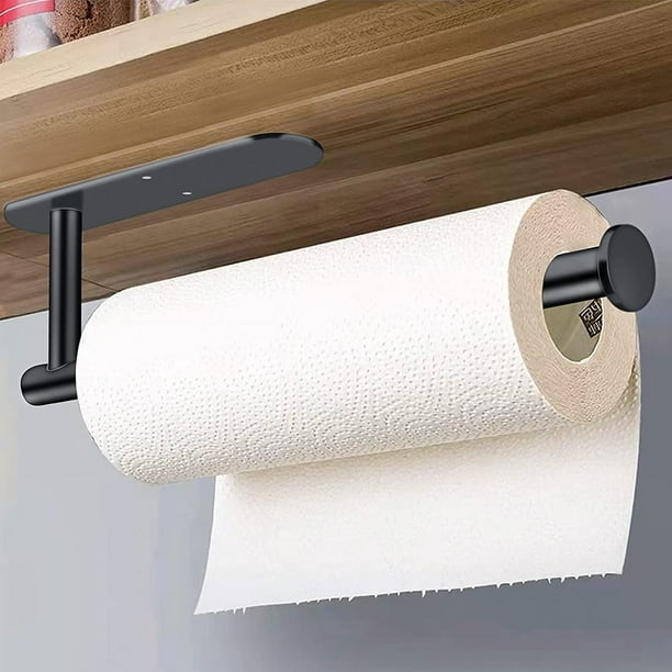 Soporte de pared para toallas de papel, soporte para toallas de papel para  debajo del gabinete de la cocina, soporte para rollo de papel