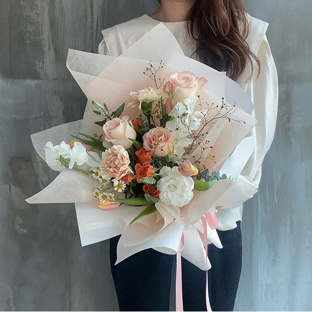 20 unidades de papel de regalo de flores de estilo coreano, ramo floral,  suministros de embalaje de regalo, papel de ramo de floristería  impermeable