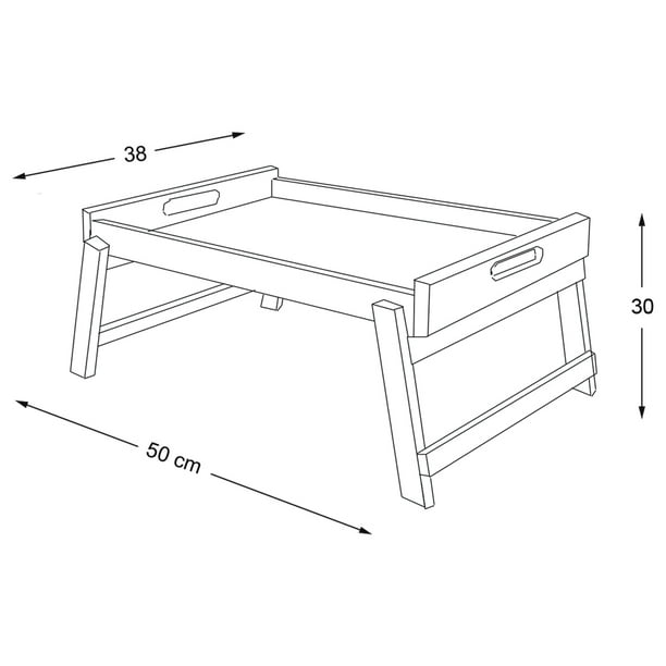 GENERICO Mesa Para Cama 30cm x 50cm x 24cm