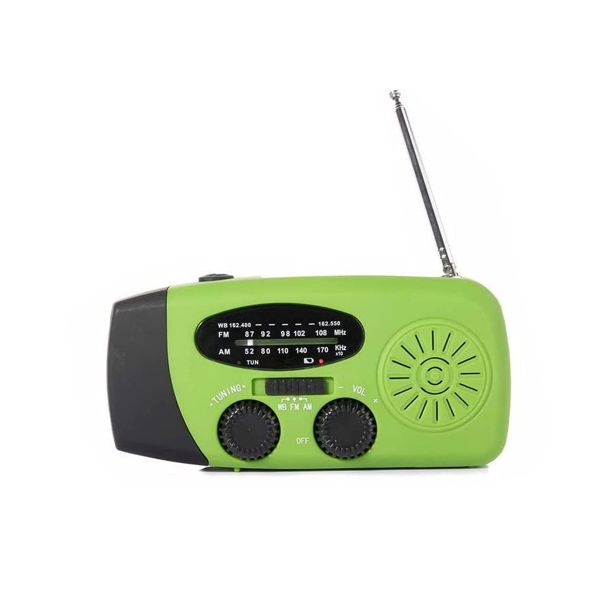 Radio solar Radio de emergencia Radio meteorológica con linterna LED - Radio  de manivela portátil AM JFHHH pequeña
