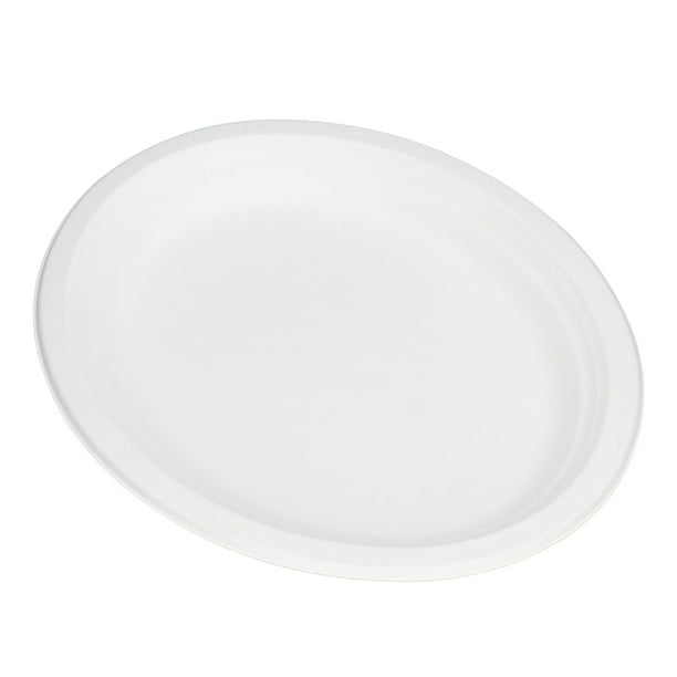 Cubiertos Desechables 100 Piezas Plato Desechable Plato De Papel Espesado  Hogar Degradable Vajilla De Pulpa De Papel Platos Desechables Blancos A  Prueba De Remojo Para Fiesta 230918 De 29,08 €