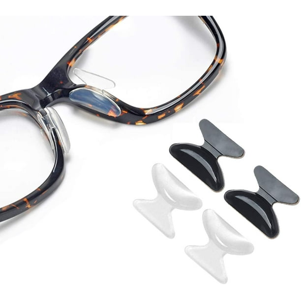 Almohadillas para la nariz para gafas de 2,5 mm, 20 pares de almohadillas  para la nariz adhesivas de silicona suave para gafas de lectura, gafas de  sol (10 pares negros + 10