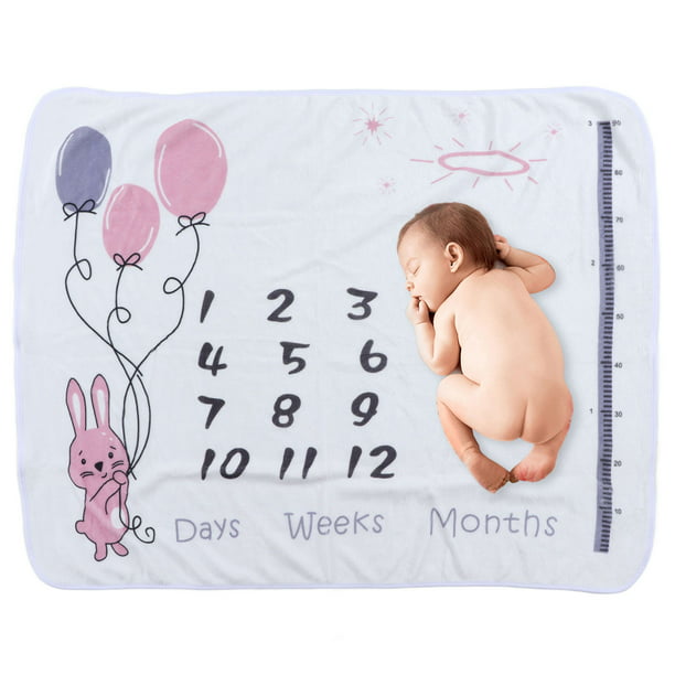 Manta de hitos para bebé de 0 a 12 meses, mantas mensuales para bebé recién  nacido