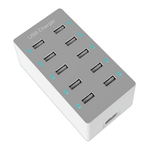 Cargador USB múltiple, estación de Carga USB de 10 Puertos
