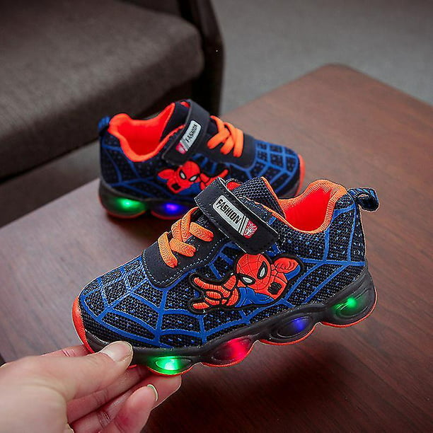 Comprensión sombrero Mostrarte Zapatos deportivos para niños Spiderman Zapatillas de deporte iluminadas  Niños Led Zapatos luminosos oso de fresa Hogar | Walmart en línea