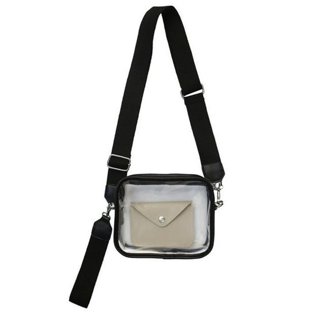 Bolso transparente para mujer, bolso cruzado transparente aprobado para  estadios, bolsa transparente para eventos de estadio con cierre magnético a