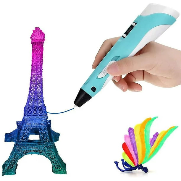 Bolígrafo 3D 3D Pen Art Craft DIY Dibujo Anti-escaldado 3D Bolígrafos Niños  Juguete creativo (Azul claro) Likrtyny Libre de BPA