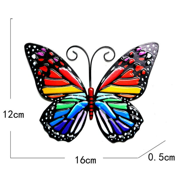 de mariposa colorida - Juego de 6 adornos de mariposas decorativos  coloridos para el hogar y el jardín Placa de pared Sunnimix Escultura de la  pared