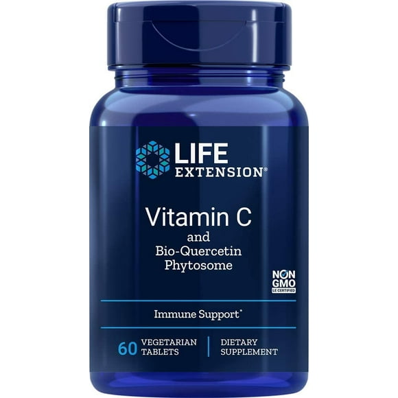 suplemento vitamina c con fitosoma de bioquercetina 60 tabletas vegetarianas life extension le954535s