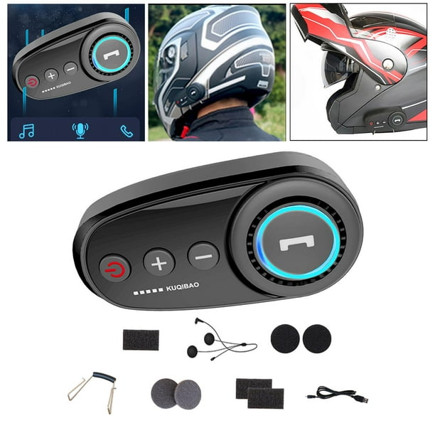 Hong Kong formación puerta Auriculares Bluetooth para motocicleta, música estéreo, para Motocross, moto,  esquí, radio FM, casco impermeable, auriculares Bluetooth con micrófono ,  Micrófono de cable suave negro Baoblaze Auricular Bluetooth | Walmart en  línea