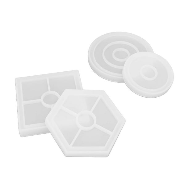 4 moldes de resina de posavasos gruesos moldes de silicona