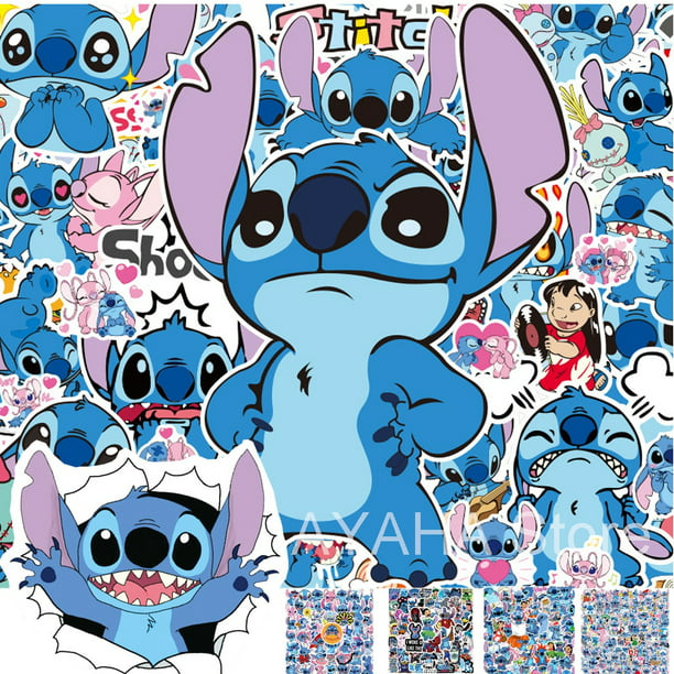 50 Uds. De pegatinas de dibujos animados de Lilo & Stitch, paquete de  pegatinas de grafiti de Pvc pa ZefeiWu 8390615035699