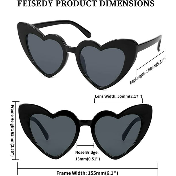 Gafas de sol clásico con forma de corazón para mujer, lentes en forma de  corazon vintage heart sunglasses para playa conducción XianweiShao  1327533054874
