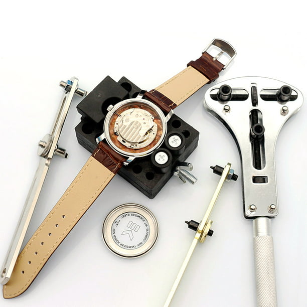 Kit de relojero, 14 piezas de herramientas de reparación de relojero para  cambiar la correa de reloj y abrir la caja del reloj, caja de repuesto de