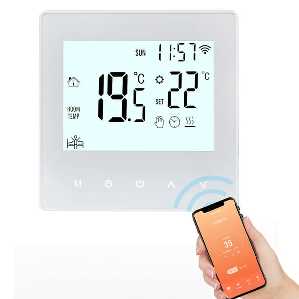 Termostato digital programable para calefaccion color blanco con Wifi