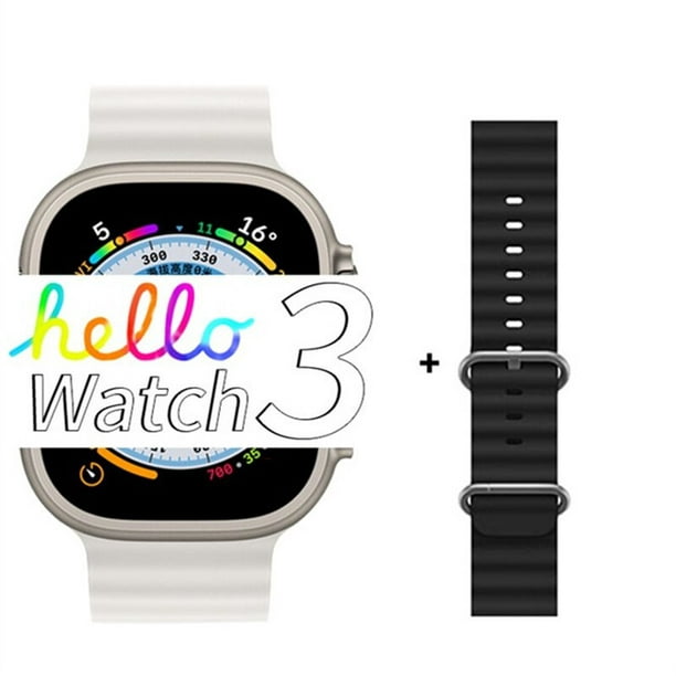 Reloj Inteligente Hello Watch 3 Plus para Hombre, AMOLED NFC Compass  Siempre en visualización de 4 GB ROM Música Local para Android iOS Nuevo  Color Negro : : Electrónicos