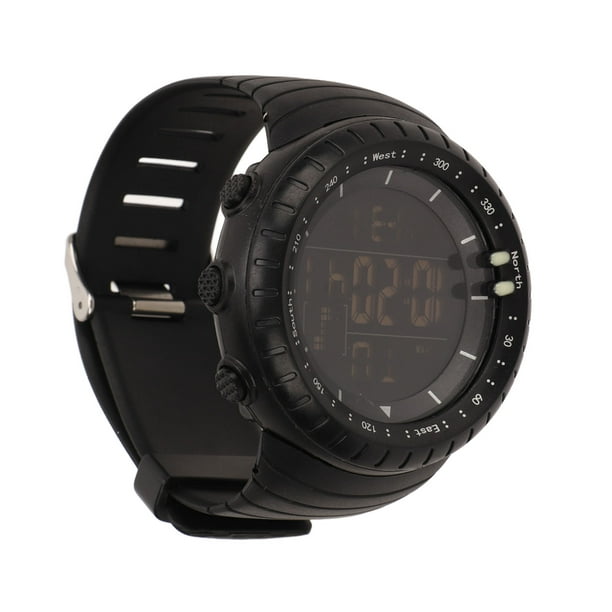 Reloj deportivo digital resistente al agua para exteriores, fácil de leer,  luz trasera, color negro, cara grande para hombre 1167, Negro, 49 mm