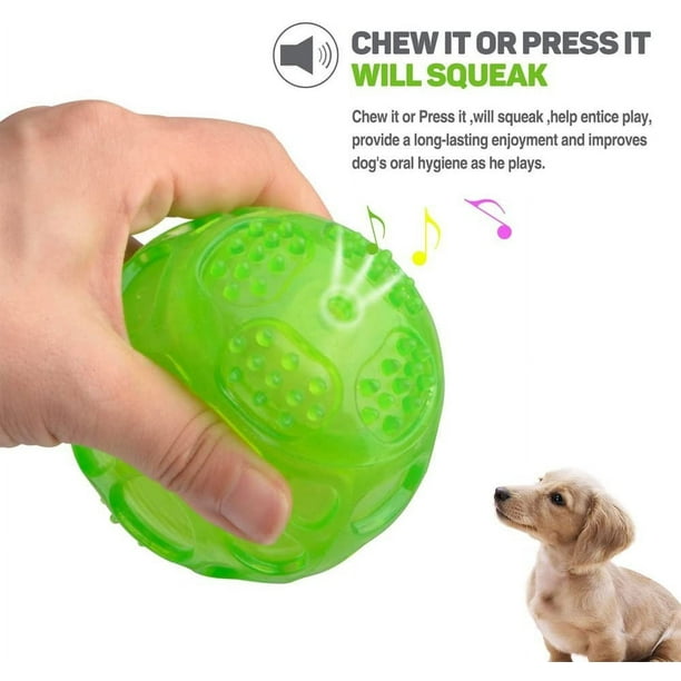 Pelotas duraderas de goma para perros de 3.2 pulgadas, pelota chirriante para  perro, pelota de juguete indestructible para perros, juguete interactivo  para entrenar y jugar, azul : : Productos para animales