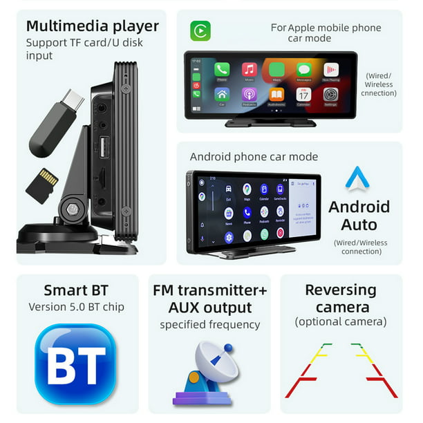 Auto Carplay 7 pulgadas Android Auto pantalla táctil Universal portátil  Auto accesorios Tmvgtek Accesorios para autos y motos